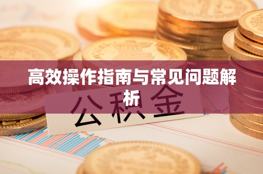 甘井子高效操作指南与常见问题解析